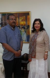 Geeta Chhabra Meeting His Excellency T.P. Seetharam – Ambassador of India to UAE in Abu Dhabi on 8th April 2015.